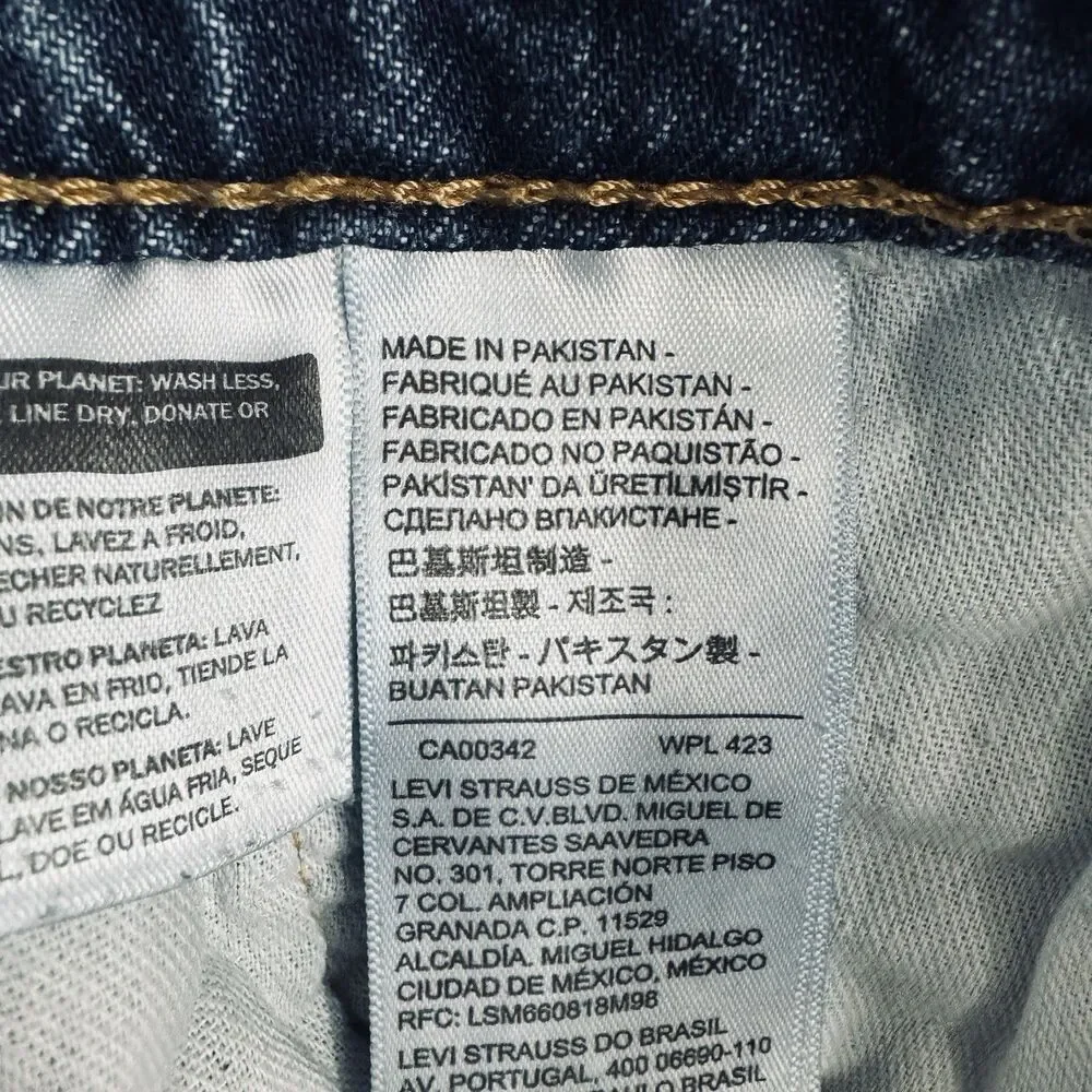 Levis 505 Straight Jeans Mens 32x34 Measures 31x32.5 Dark Wash Blue Denim Casual